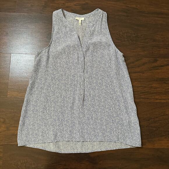 Joie light blue & white dot print silk tank top size XS - Picture 5 of 11